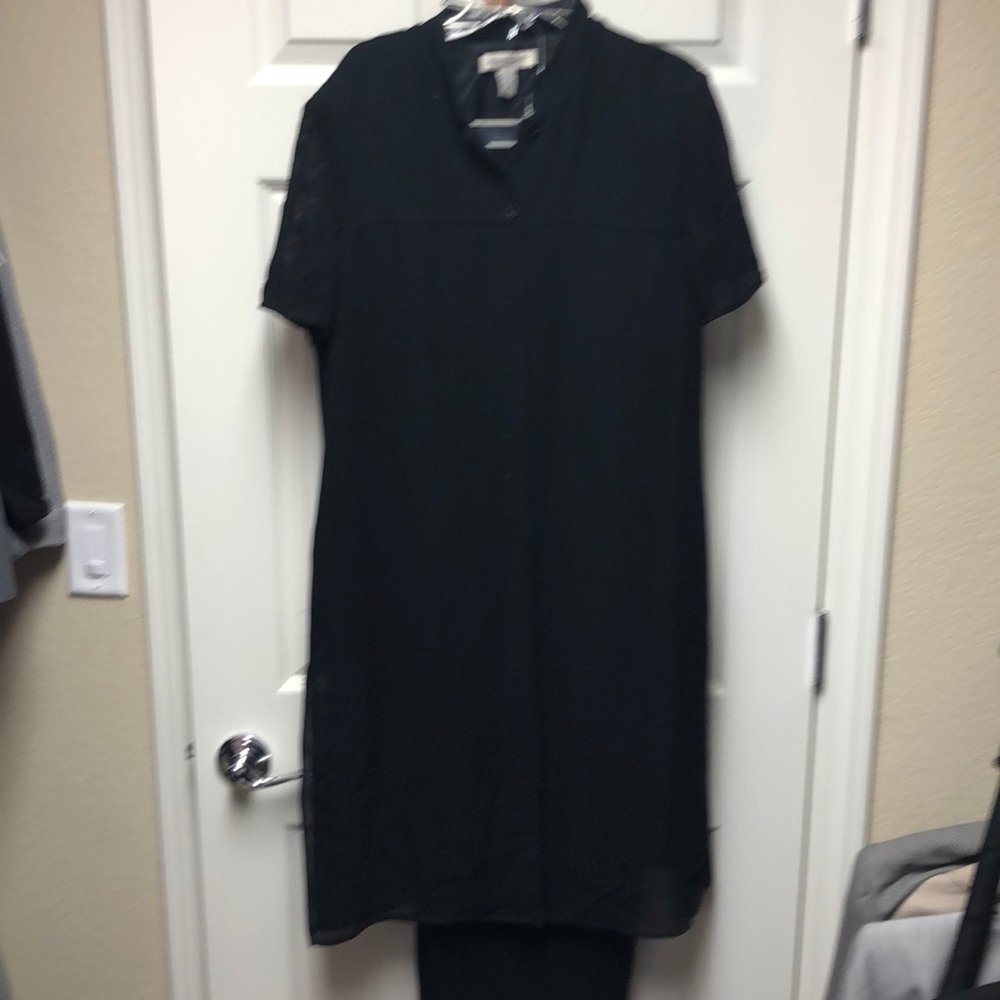 Pants suit with long jacket